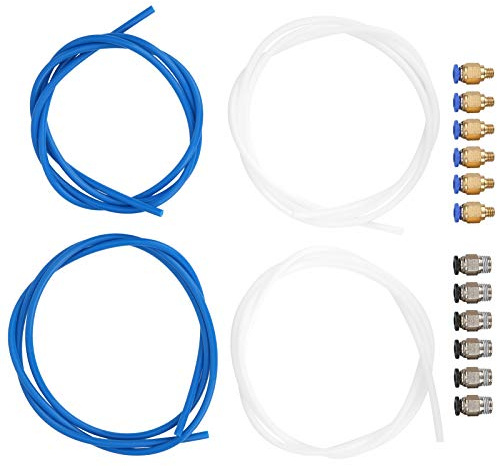 Eujgoov 1, 75 Mm PLA ABS 3D-Druckerzubehör, PTFE-Schlauch, Pneumatische Verbindungen mit 360-Grad-Drehung für Kompatible 3D-Drucker, Einfache Installation