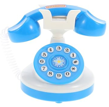 KOMBIUDA Telefono Giocattolo per Piccoli Vintage Filo, Telefono Fisso Retrò in Plastica senza Batterie, Gioco di Ruolo Educativo Compatto per Giochi Interattivi e Creativi Colore Casuale