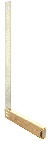 Tischlerwinkel 400 mm Nussbaum mit Edelstahlblatt 35 mm