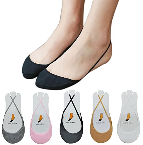 SwirlColor Invisible Socks Hommes Femmes No Show Socks Respirant sans Slip Low Cut Doublure Élastique Chaussettes (5 Paires Femmes), EU 35-37