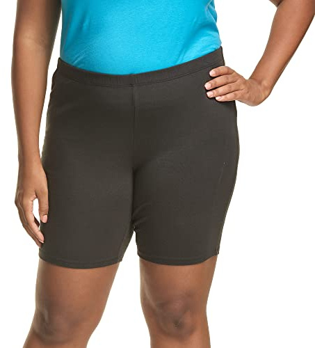 Just My Size Women's Plus-Size Stretch Jersey Bike Shorts For Cycling, Black, 1X