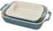 Staub Rustic Turquoise Ceramic Rectangular Baking Dishes Set of 2