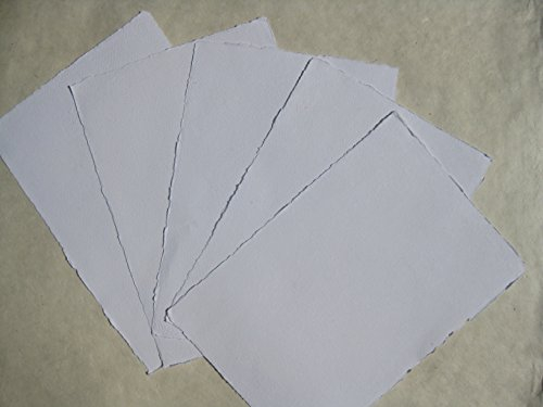 handgeschöpftes Büttenpapier Aquarellpapier A4 10 Bogen/Set extrastark 300g/m² naturweiß BaumwollLinters