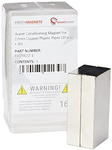 FIRST4MAGNETS Water Conditioning Magnet X12000 for 22mm Copper/Plastic Pipes - Designed to Magnetically Treat Water - 30mm x 65mm x 30mm