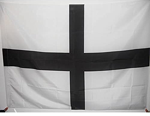 AZ FLAG - Drapeau Bretagne Kroaz Du - 90x60 cm - Drapeau Breton - Croix Bretonne 100% Polyester Avec Fourreau et Cordelette - Pavillon 50 g