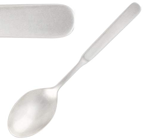 Pintinox GN774 Casali Stonewashed Dessert Spoon (Pack of 12) | Dishwasher-safe GN774 cutlery features a textured retro finish to hide fingerprints and scratches in busy restaurants.