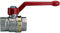 Robinet boisseau sphérique laiton bague FF poignee alu rouge 15x21 PN 40
