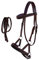 Unbekannt Pferd Western Leder gepolstert gebisslosen Trense Sidepull Halfter Combo Zügel 7710, Mahogany/Purple, Full