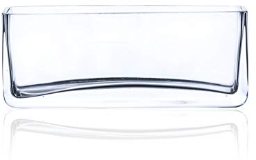 CRISTALICA Glasvase Rechteck Dekovase Glas Transparent H 8cm
