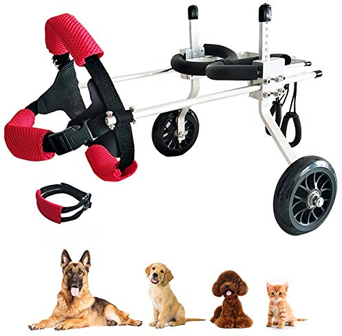 Hunderollstuhl für Hinterbeine Hinterfüße Hunde, Rollstuhl Hunderolli Gehhilfe Hundegehilfe Rollwagen Hundewagen Haustier Rolli für Behinderte ältere Hunde und Verletzten, 1-20 kg (M)