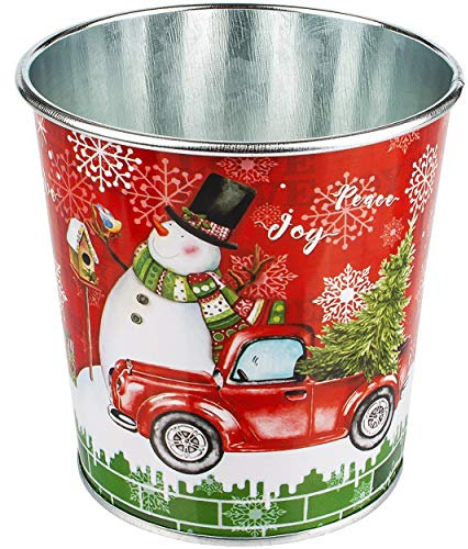 Deko Topf/Metalleimer/Blumentopf - Motivwahl - Weihnachten - 10 cm hoch - Metall rostfrei - Blech Eimer - rund - frostsicher - Pflanztopf Übertopf Gartene..