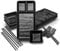 Goliber 16-Piece Japanese Style Individual Sushi Plate Set - Includes 4 Individual Sushi Plates (7.5 x 5.5 Inch), 4 Sauce Dishes, 4 Pairs of Chopsticks, 4 Chopsticks Holders - Made of Melamine, Black