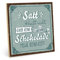 TypeStoff Holzschild mit Spruch – Schokolade – im Vintage-Look mit Zitat als Geschenk und Dekoration zum Thema Naschen, Diät und Satt - HS-01081