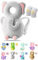 JEJA Baby Kopfschutz, Verstellbare Schutzkissen Baby, Safety Guard Kissen für Kinder 4-24 Monate - Elefant mit Knieschoner Baby Krabbeln
