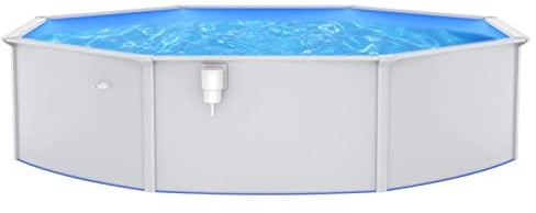 Gecheer Swimmingpool Pool mit Stahlwand Familienschwimmbad Schwimmbecken Planschbecken Kinderpool für Schwimmen Rund 550x120 cm Weiß