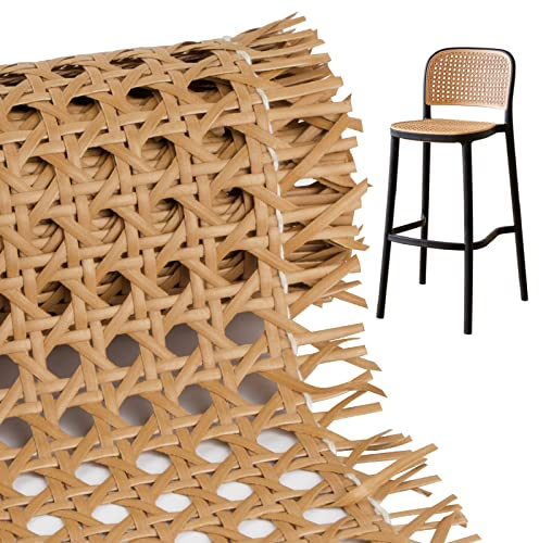 BETESSIN Ancho Ratán 1m*35cm, Correas de Caña Marrón, Rollo de Mimbre Caña de Ratán Rollo, Cuadrado Correas de Cañas, Cinchas Mimbre PE, Rollo de Hoja Malla para Proyectos de Caning