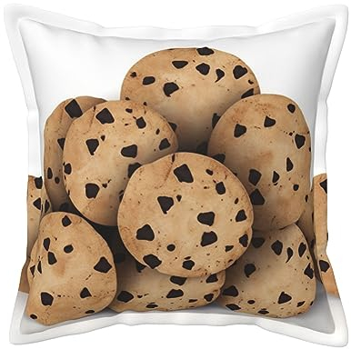 Cookies Food, Schokoladenkekse, bedrucktes Leder, Outdoor-Kissenbezüge, Bauernhaus-Dekor-Kissenbezüge für Sofa, Couch, Bett, Auto, ohne Kissen, 50,8 x 50,8 cm