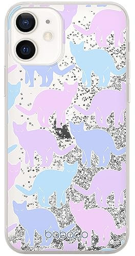 Babaco ERT GROUP mobile phone case for Apple Iphone 12 Mini original and officially Licensed pattern Cats 011 optimally adapted to the mobile phone, with glitter overflow effect