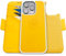 dreem Fibonacci compatibile con iPhone 15 Pro custodia a portafoglio/custodia antiurto 2 in 1 e folio in pelle vegana staccabile, compatibile con MagSafe, protezione RFID [Giallo]