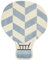 Sauthon Teppich für Kinderzimmer, Heißluftballon, Acryl, Blau