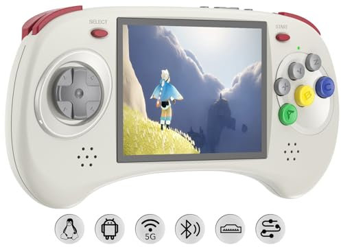 RG ARC D Retro Console di gioco portatile, Dual OS Android 11 e sistema Linux con scheda SD 128G 4541 Supporto giochi 5G WiFi 4.2 Bluetooth Moonlight Streaming e uscita TV (grigio)