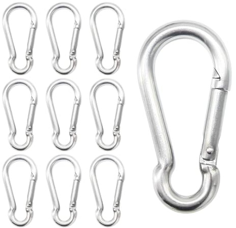CEEYSEE Carabiner Snap Hook 304 Stainless Steel Small Carabiner Clips Heavy Duty Rope Connector Carabiner Keychain Clips Carabine Spring Clip