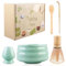 Byzesty Lot De 5 Matcha Kit, Ensemble À Thé Matcha, Ensemble De Fouet À Matcha Avec Bol À Matcha En Céramique, Fouet À Matcha, Support, Cuillère À Thé, Fouet Matcha Ensemble Service À Thé Matcha