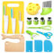 Coltelli per Bambini, 17pcs Coltello Bambini Montessori, Coltelli da Cucina per Bambini Incluso Coltello in Legno, Tagliere e Pelapatate, Coccodrillo, Set Coltelli per Tagliare Frutta o Verdura