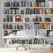 Modernes minimalistisches Bücherregal mit bunten Büchern, individuelle Größe, Wandbilder, selbstklebend, abnehmbar, große Fototapete für Wohnzimmer, Schlafzimmer, Badezimmer, Büro, Esszimmer,