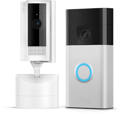 Ring Battery Video Doorbell + Ring Pan-Tilt Indoor Camera| DIY Wireless Video Doorbell Camera I Head-To-Toe View, HD Video | Easy to install (5 min) | Satin Nickle