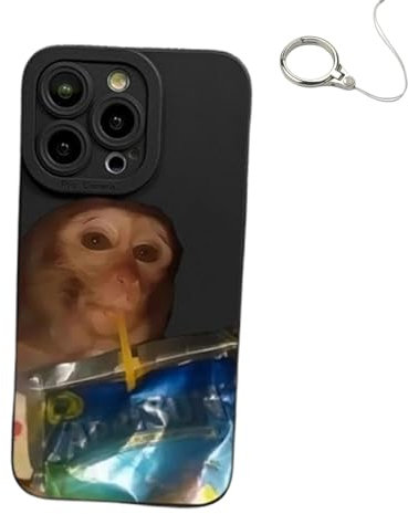 Monkey Phone Case, 2025 New Funny Monkey Drinking Phone Case, All-inclusived Shockproof TPU Protective Cover, Compatible for iPhone 16/15/14/13/12/11 Pro max (for Apple X/Xs,E)