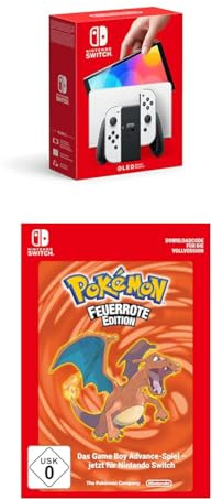 Nintendo Switch (OLED-Modell) Weiss + Pokémon Feuerrote Edition - Download Code
