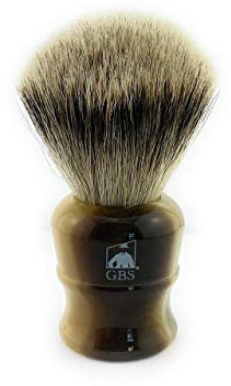 G.B.S Silvertip Badger Bristle Shaving Brush, Faux Horn Handle Extra Soft Bristles