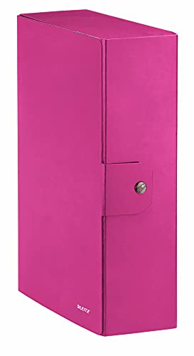 LEITZ Wow Cartella Progetti in Cartoncino Plastificato, Rosa (Fucsia Metallizzato), Dorso 10 cm