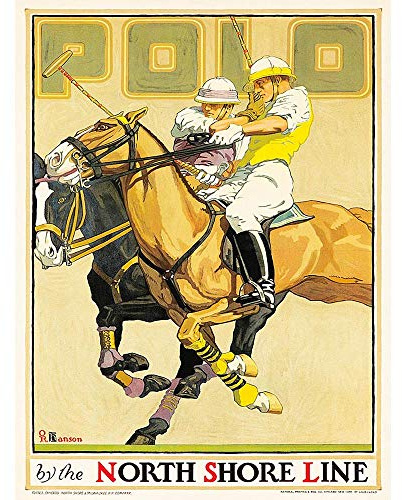 Wee Blue Coo Travel Transport North Shore Line Railway Polo Sport Horse USA Art Print Poster Wall Decor Kunstdruck Poster Wand-Dekor-12X16 Zoll
