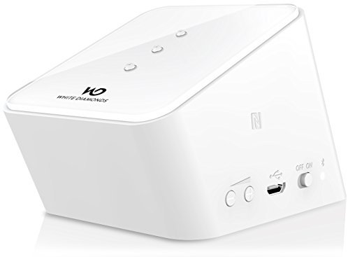 White Diamonds Kristall Tragbarer Bluetooth Lautsprecher für iPhone 3/3 G/3GS/4/4S/5/5S/5C, iPad 2/3/4/Mini/Air, iPod Nano 7th Generation, iPod Touchscreen 5th Generation, Samsung Galaxy S2/S3/S4, Galaxy Note 2/3, Galaxy Tab 2/3, 5 Nexus/7/10, Nokia Lumia, Windows Phone 8, HTC und MP3 Geräte weiß