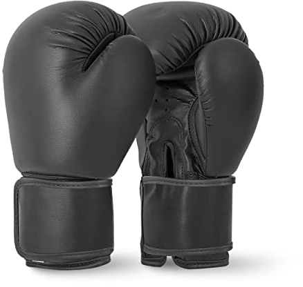 Lions Boxing Gloves MMA Punch Bag Training Mitts 6oz, 8oz, 10oz, 14oz, 16oz, Black, Pink, Red (Black, 16 oz)