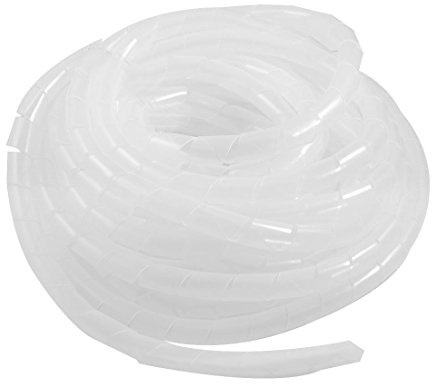 17M PE Polyethylene Spiral Wire Wrap Tube PC Manage Cable Outside Dia M8 Black (White, Dia 6MM-Length21M)