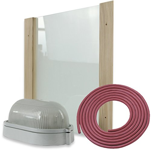 Saunalampe LUNA PREMIUM Saunaleuchte Anschlusskabel Blendschirm Einscheibensicherheitsglas sandgestrahlt Saunalicht Saunazubehör