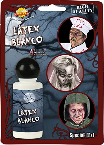 FIESTAS GUIRCA | Weißes Latex (28 ml) - Make up für Halloween, Karneval und Themenpartys - Kostümzubehör für Spezialeffekte, Blut und Latex - Ideal für Kinder und Erwachsene - Weiß