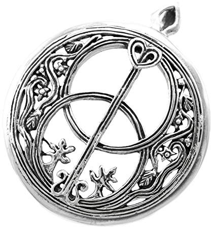 Schmuck-Anhänger Avalon Ø 2.8 cm Glücks Amulett Chalice Wells Vintage 925 Sterlingsilber