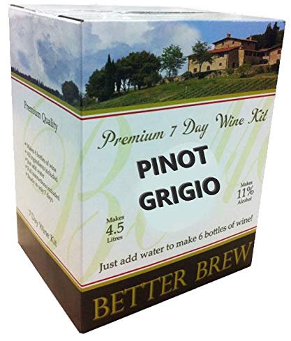 6 Bottle Wine Kits Better Brew 5L Choose Homebrew Just Add Water (Pinot Grigio - White)