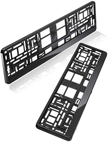 baytronic Kennzeichenhalter schwarz Hochglanz 2er Set