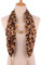 MoreChioce Halstuch mit Schmuck,Damen Anhänger Schal Fransenschal Halskette Schal mit Gold Quaste Anhänger Halsschmuck Rundschal Loopschal,Mittlerer Leopard