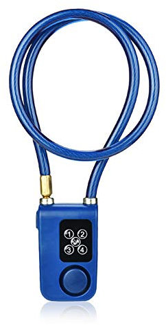 Cerradura de cadena antirrobo de 110 db, cerradura inteligente de alarma de seguridad sin llave, 4 contraseñas digitales, combinación de candados impermeables para bicicletas, puertas, puertas