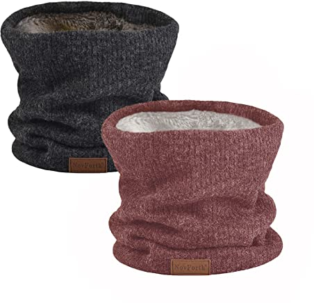 NovForth Winter Halsschlauch Herren Ski, Halswärmer Halstuch Männer Gesichtsschal Damen, Fleece Schal Schlauchtuch für Herren Gamaschenmaske, Winddichte Kreisschlaufenschals