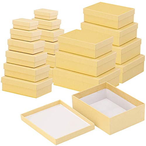 Your Design Schachtel: 20er-Set neutrale Geschenk- und Aufbewahrungs-Boxen, 10 Größen (Aufbewahrungs-Boxen mit Deckel, Baby-Geschenkbox zur Geburt, mehrere Kartons)