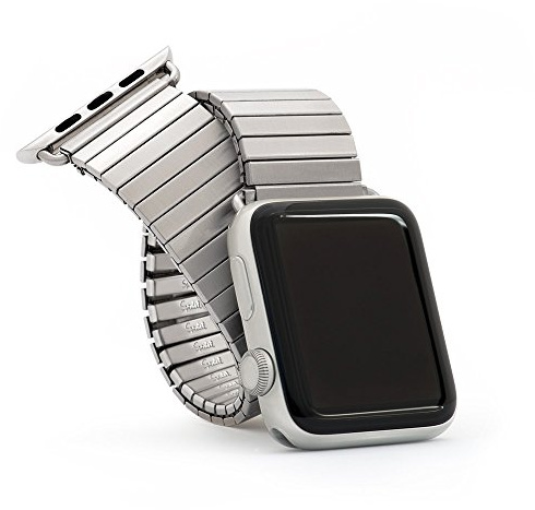 Speidel Twist-O-Flex Erweiterungsband aus gebürstetem Stahl, kompatibel mit der 42/44/45 Apple Watch Serie 1, 2, 3, 4, 5, 6, 7, 8 und 9 Zoll Größe 12