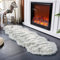 JXLOULAN Faux Lammfell Flauschiger Teppich Grau 80x180 cm, Weicher Fell Schaffell Teppich Wohnzimmer Deko Schlafzimmer kinderzimmer Lammfellimitat Fellteppich für Stuhl, Sofa, Bett