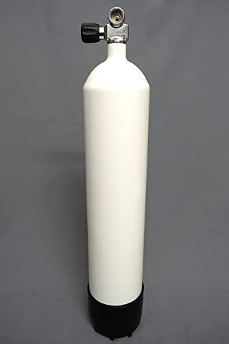 High Tech Diving Bouteille de plongée 8 l 230 bar complète avec valve et pied Blanc